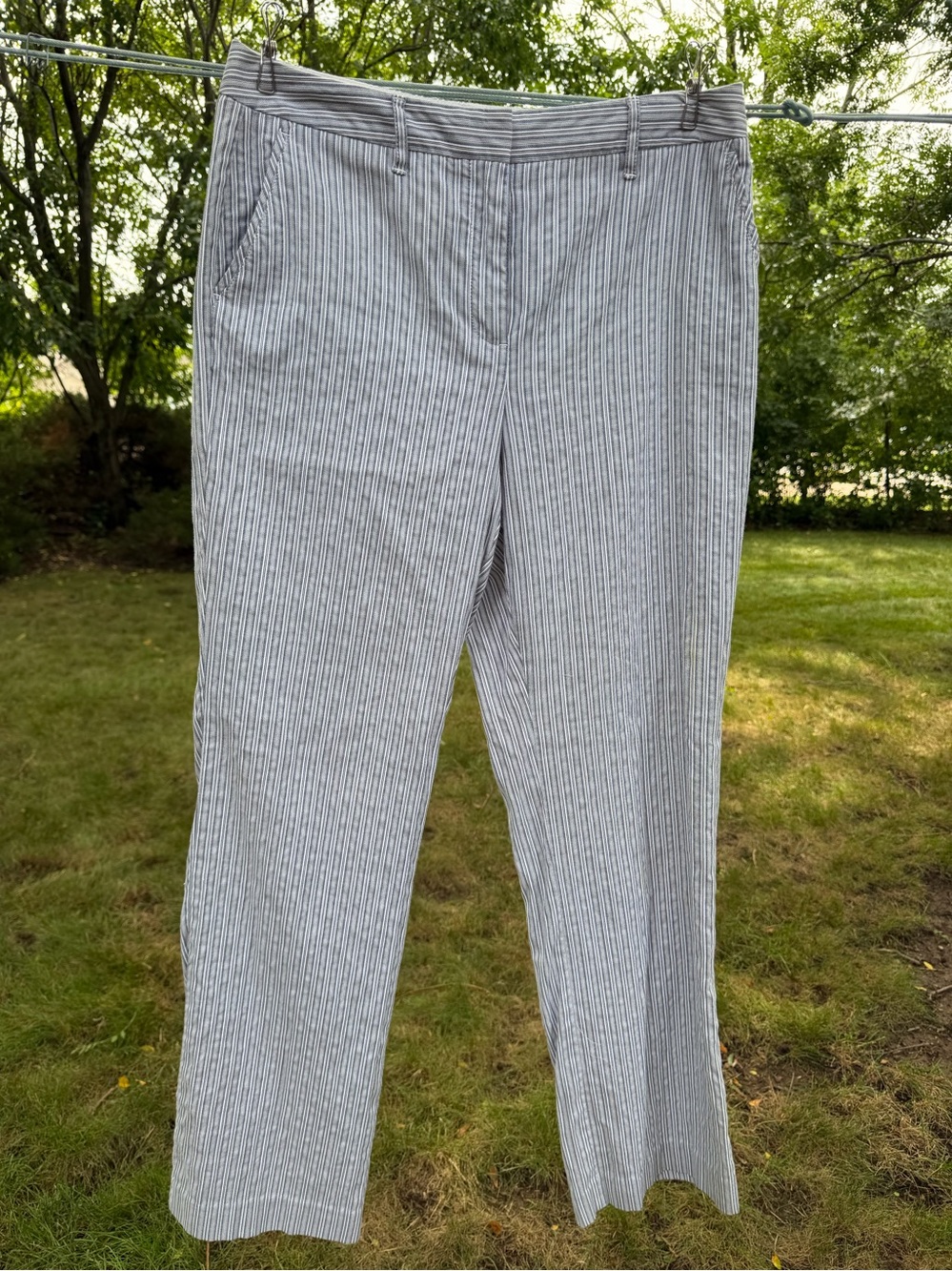 Talbots cotton blend blue, gray, white pants